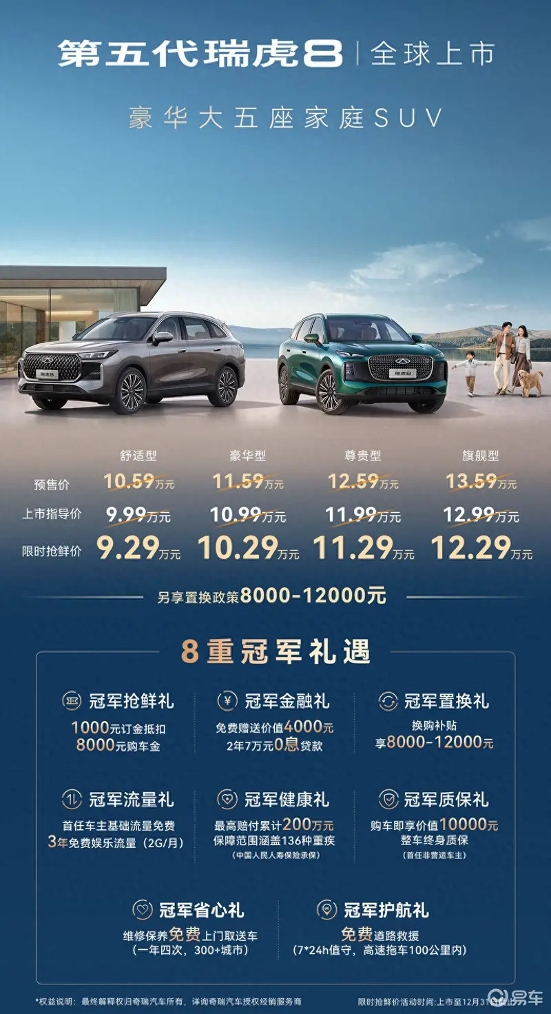 第五代瑞虎8正式上市:限时929万起售!-1